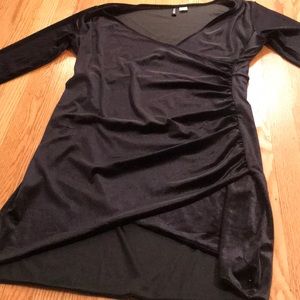 Black velvet  wrap style dress NWOT